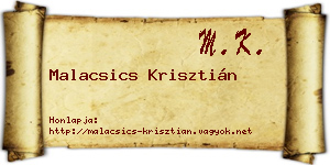 Malacsics Krisztián névjegykártya